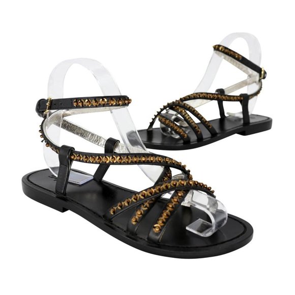 Dsquared2 Studded 35 Leather Slides Roman Sandals DS-S06013P-0003 - Picture 2 of 11